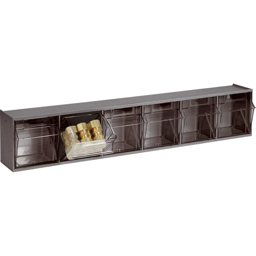 Quantum Storage System QTB306GY Tip-Out Bins Modular Storage System, 23-5/8" W x 3-5/8" D x 4-1/2" H, 6 Drawers