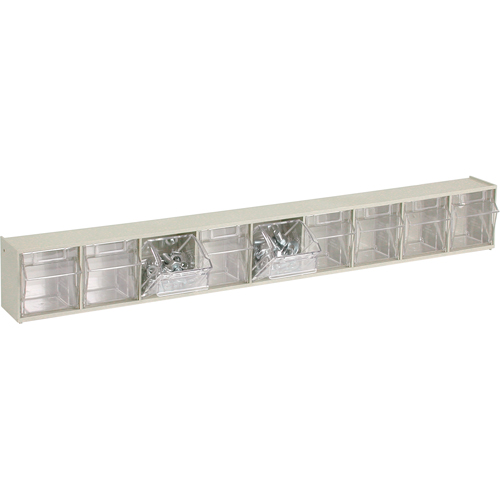 Quantum Storage System QTB309IV Tip-Out Bins Modular Storage System, 23-5/8" W x 2-1/2" D x 3-1/8" H, 9 Drawers