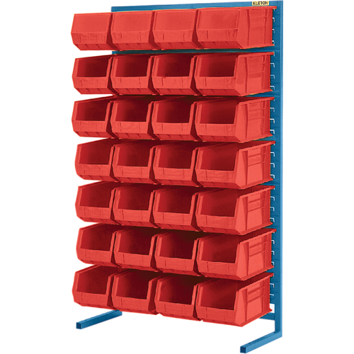 KLETON CB655 Support stationnaire pour bacs &agrave; un c&ocirc;t&eacute;, 36" la x 12" p x 61" h, 28 bacs