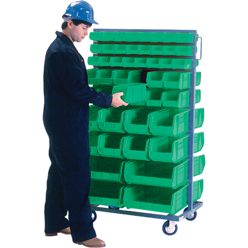 KLETON CB683 Double-Sided Mobile Bin Rack, Double-sided, 96 bins, 36" W x 24" D x 63" H