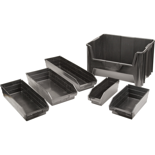 Quantum Storage System QSB101BR Recycled Shelf Bins, 4-1/8" W x 11-5/8" D x 4" H, 30 lbs. Capacity