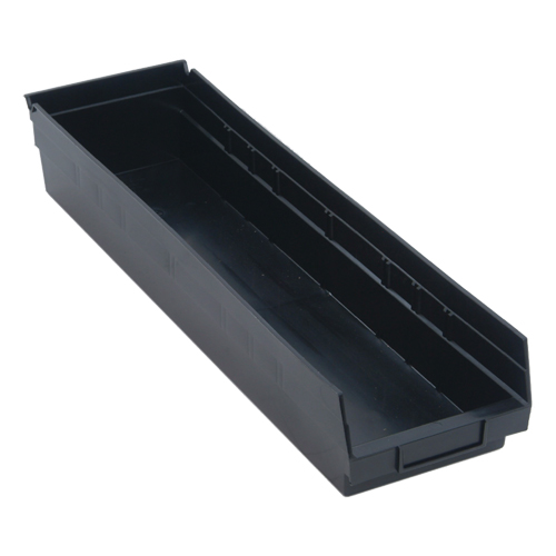 Quantum Storage System QSB106CO Conductive Shelf Bin, 6-5/8" W x 4" H x 23-5/8" D, Black
