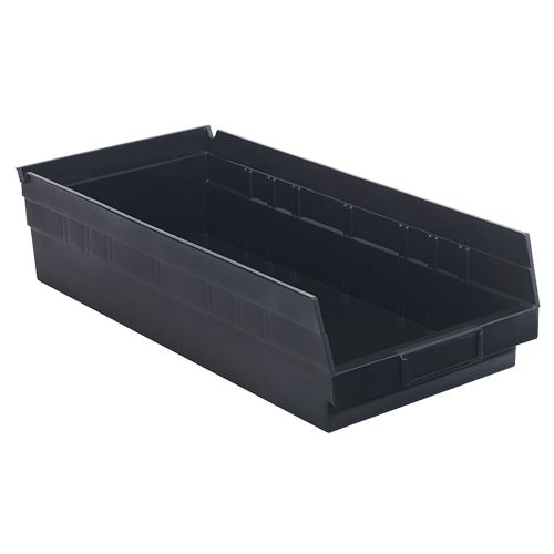 Quantum Storage System QSB108CO Conductive Shelf Bin, 8-3/8" W x 4" H x 17-7/8" D, Black