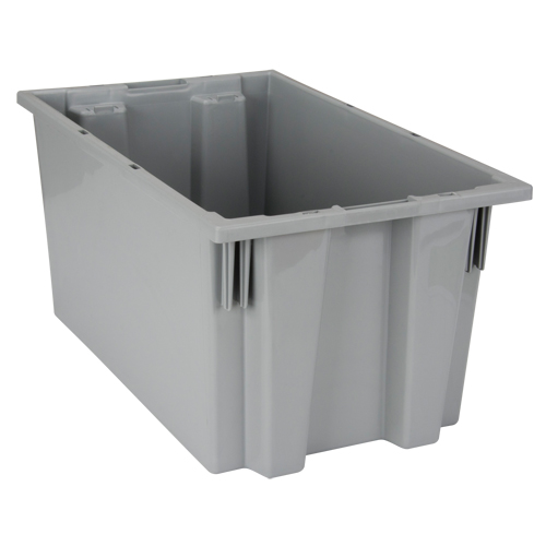 Quantum Storage System SNT185GY Stack & Nest Totes, 9" x 18" x 11", Grey