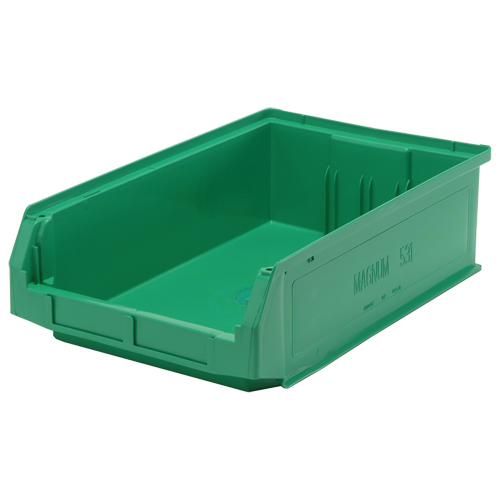 Quantum Storage System QMS531GN Giant Stacking Containers, 12.375" W x 19.75" D x 5.875" H, Green