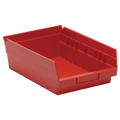 Quantum Storage System QSB107RD Bacs de rangement pour tablettes, 8-3/8" la x 4" H x 11-5/8" p, Rouge, Capacit&eacute; 30 lb