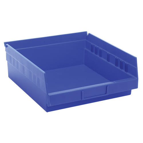 Quantum Storage System QSB109BL Shelf Bins, 11-1/8" W x 4" H x 11-5/8" D, Blue, 30 lbs. Capacity