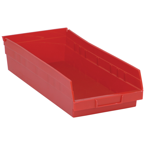 Quantum Storage System QSB108RD Shelf Bins, 8-3/8" W x 4" H x 17-7/8" D, Red, 40 lbs. Capacity