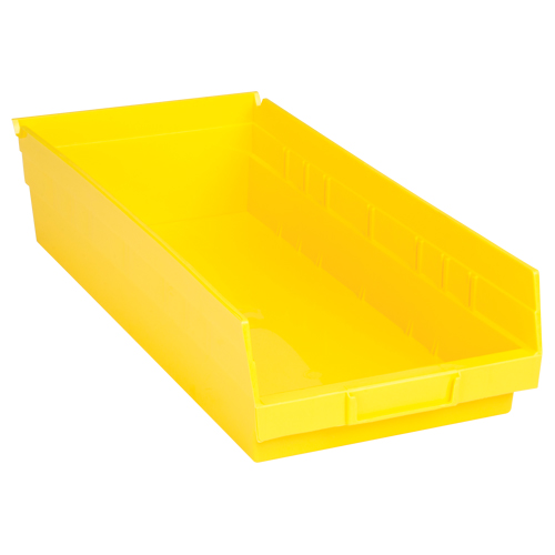 Quantum Storage System QSB108YL Shelf Bins, 8-3/8" W x 4" H x 17-7/8" D, Yellow, 40 lbs. Capacity