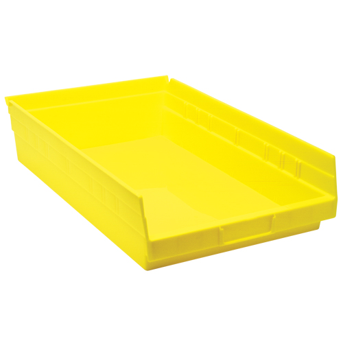 Quantum Storage System QSB110YL Bacs de rangement pour tablettes, 11-1/8" la x 4" H x 17-7/8" p, Jaune, Capacit&eacute; 40 lb