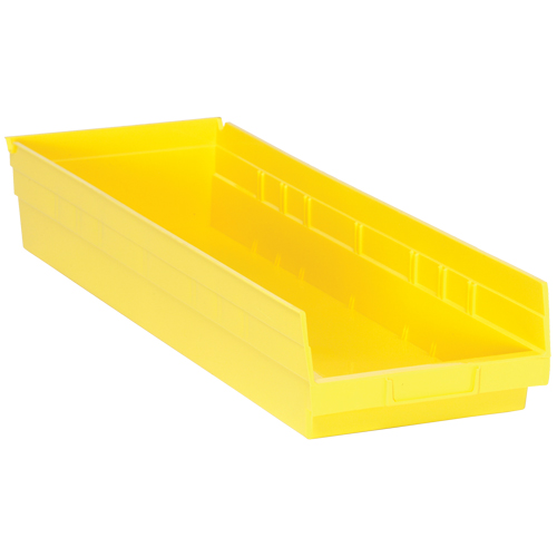 Quantum Storage System QSB114YL Bacs de rangement pour tablettes, 8-3/8" la x 4" H x 23-5/8" p, Jaune, Capacit&eacute; 50 lb