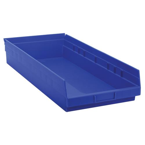 Quantum Storage System QSB116BL Bacs de rangement pour tablettes, 11-1/8" la x 4" H x 23-5/8" p, Bleu, Capacit&eacute; 50 lb