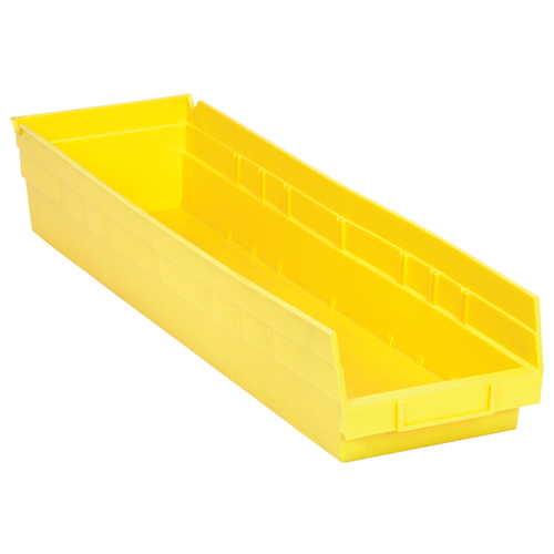 Quantum Storage System QSB106YL Shelf Bins, 6-5/8" W x 4" H x 23-5/8" D, Yellow, 50 lbs. Capacity