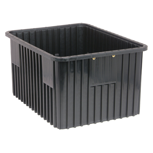 Quantum Storage System DG93080CO Conductive Dividable Grid Containers, Polypropylene, 17-1/2" W x 22-1/2" D x 8" H, Black