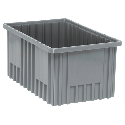 Quantum Storage System DG92080GY Divider Box&reg; Containers, Plastic, 16.5" W x 10.9" D x 8" H, Grey