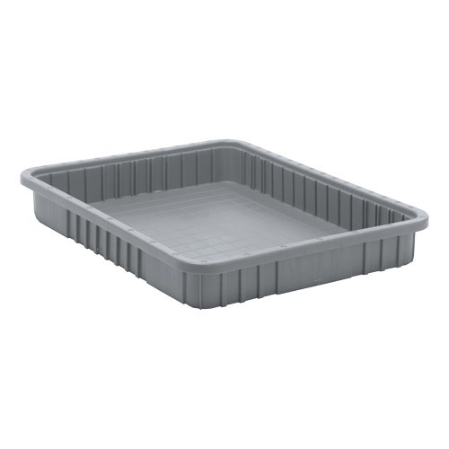 Quantum Storage System DG93030GY Divider Box&reg; Containers, Plastic, 22.5" W x 17.5" D x 3" H, Grey