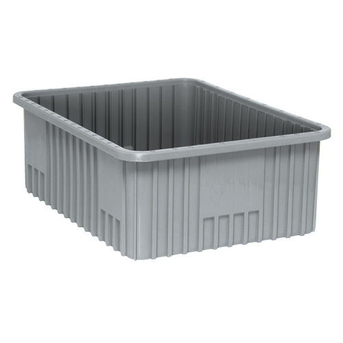 Quantum Storage System DG93080GY Divider Box&reg; Containers, Plastic, 22.5" W x 17.5" D x 8" H, Grey