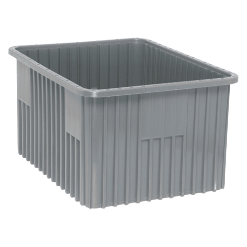 Quantum Storage System DG93120GY Divider Box&reg; Containers, Plastic, 22.5" W x 17.5" D x 12" H, Grey