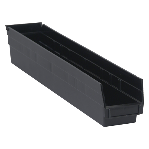 Quantum Storage System QSB105BK Economy Shelf Bin, 4-1/8" W x 4" H x 23-5/8" D, Black
