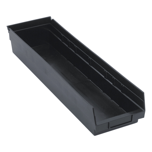 Quantum Storage System QSB106BK Economy Shelf Bin, 6-5/8" W x 4" H x 23-5/8" D, Black