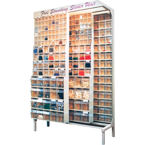 Quantum Storage System CC932 Free Standing Slider System, 48" W x 18" D x 77" H, 56 Bins
