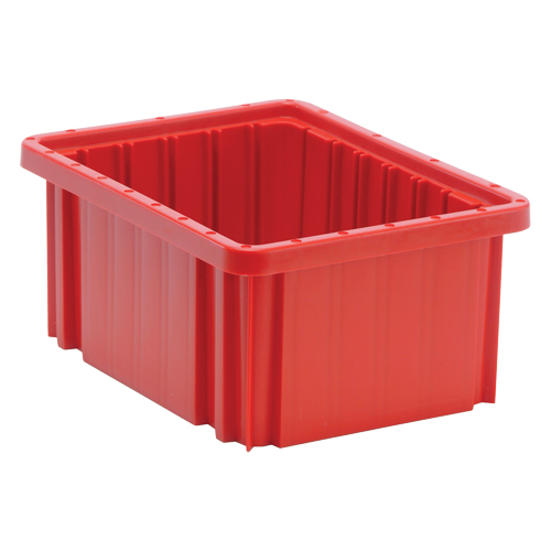 Quantum Storage System DG91050RD Divider Box&reg; Containers, Plastic, 10.9" W x 8.3" D x 5" H, Red