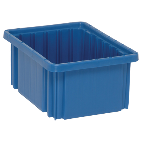 Quantum Storage System DG91050BL Divider Box&reg; Containers, Plastic, 10.9" W x 8.3" D x 5" H, Blue