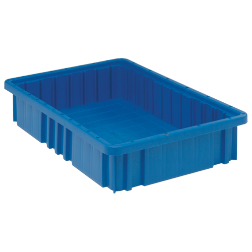 Quantum Storage System DG92035BL Divider Box&reg; Containers, Plastic, 16.5" W x 10.9" D x 3.5" H, Blue
