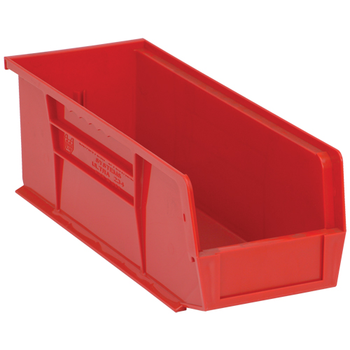 Quantum Storage System QUS234RD Bacs ultra empilable & suspendable, 5-1/2" la, 5" h x 14-3/4" p, Rouge