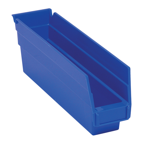 Quantum Storage System QSB100BL Shelf Bins, 2-3/4" W x 4" H x 11-5/8" D, Blue, 30 lbs. Capacity