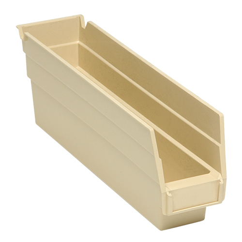 Quantum Storage System QSB100IV Shelf Bins, 2-3/4" W x 4" H x 11-5/8" D, Beige, 30 lbs. Capacity