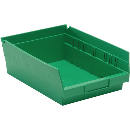 Quantum Storage System QSB107GN Shelf Bins, 8-3/8" W x 4" H x 11-5/8" D, Green, 30 lbs. Capacity