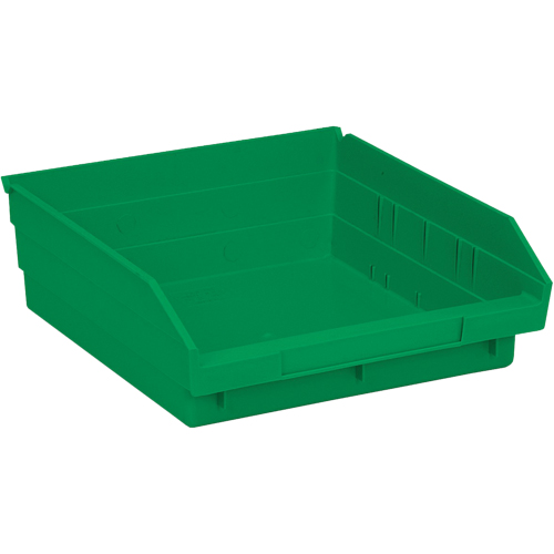 Quantum Storage System QSB109GN Shelf Bins, 11-1/8" W x 4" H x 11-5/8" D, Green, 30 lbs. Capacity