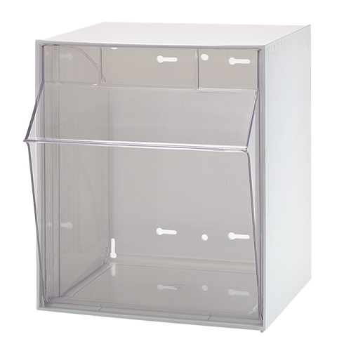 Quantum Storage System QTB301WT Clear Tip Out Bins, 11-13/16" W x 11-3/4" D x 13-7/8" H