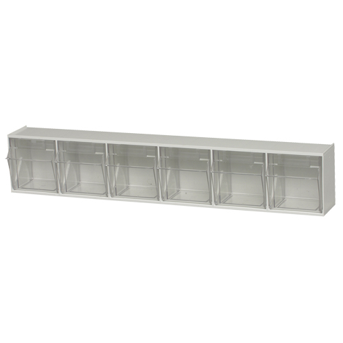 Quantum Storage System QTB306WT Bacs basculants clairs, 23-5/8" la x 3-5/8" p x 4-1/2" h, 6 tiroirs