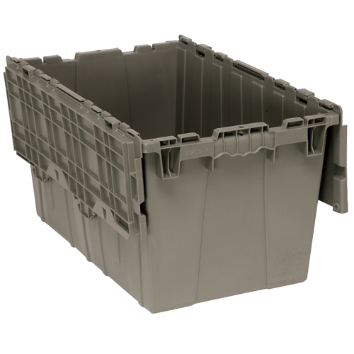 Quantum Storage System QDC2515-14 Bac de distribution avec couvercle &agrave; charni&egrave;res, 16-1/4" x 25-3/8" x 14-1/8", Gris