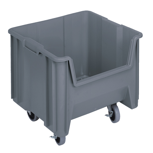 Quantum Storage System QGH805MOBGY Mobile Giant Stack Container, 12-1/2" H x 16-1/2" W x 17-1/2" D, 250 lbs. Capacity, Grey