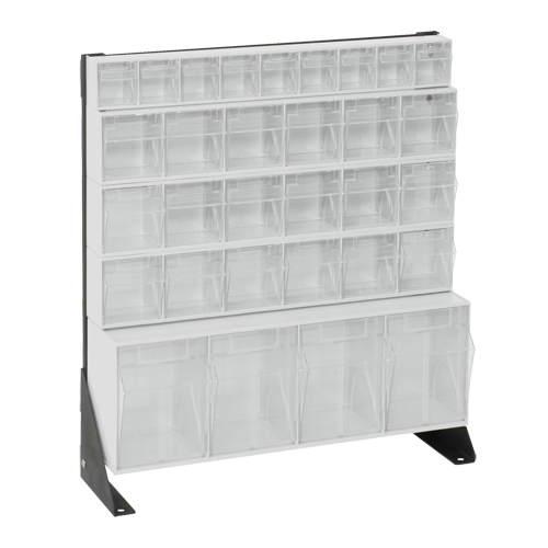 Quantum Storage System QFS124-31WT Tip-Out Bins Stand, 23-5/8" W x 8" D x 28" H, 31 Drawers