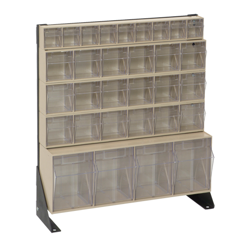 Quantum Storage System QFS124-31IV Tip-Out Bins Stand, 23-5/8" W x 8" D x 28" H, 31 Drawers