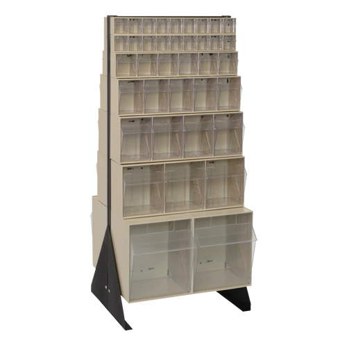 Quantum Storage System QFS248-76IV Tip-Out Bins Stand, 23-5/8" W x 16" D x 52" H, 76 Drawers