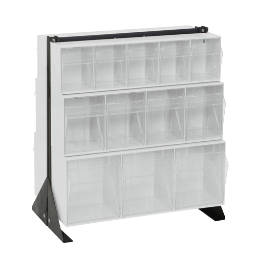 Quantum Storage System QFS224-24WT Tip-Out Bins Stand, 23-5/8" W x 16" D x 28" H, 24 Drawers