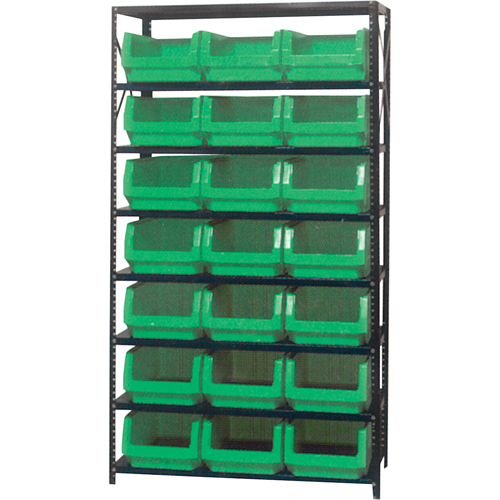  CF075 Shelving Unit with Stacking Bins, Steel, Boltless, Starter, 42" W x 76" H x 18" D