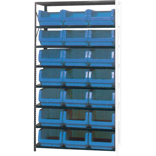  CF090 Shelving Unit with Stacking Bins, Steel, Boltless, Add-On, 42" W x 76" H x 18" D
