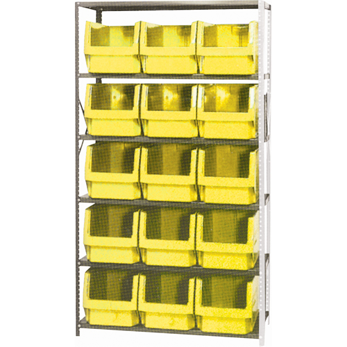 CF099 Shelving Unit with Stacking Bins, Steel, Boltless, 650 lbs. Capacity, 42" W x 76" H x 18" D