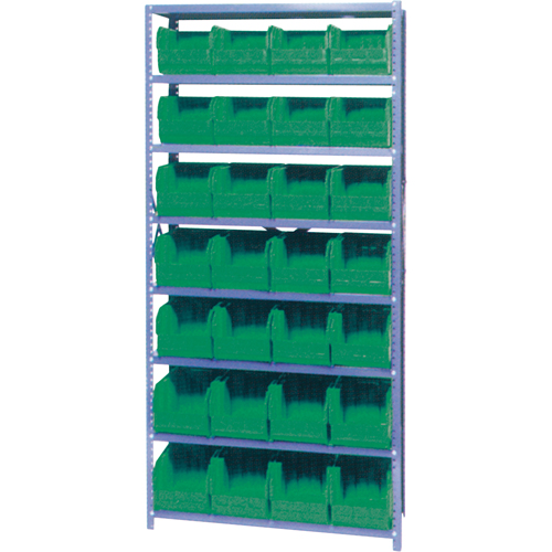  CF122 Storage Shelf Unit with Euro Drawer Bins, Steel, Boltless, Starter, 36" W x 76" H x 12" D