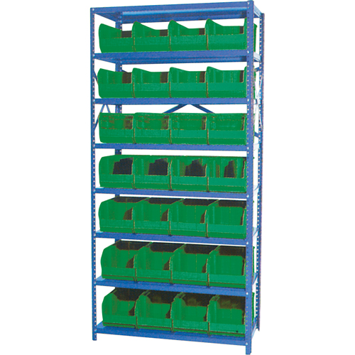  CF127 Storage Shelf Unit with Euro Drawer Bins, Steel, Boltless, 800 lbs. Capacity, 36" W x 76" H x 12" D