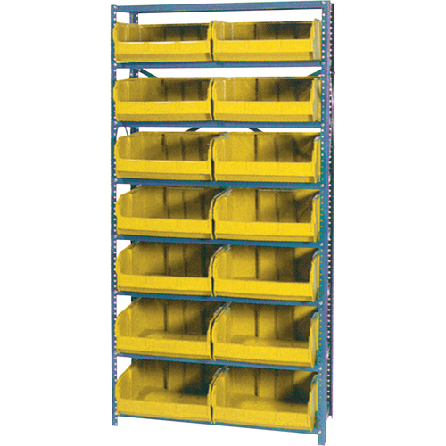  CF129 Storage Shelf Unit with Euro Drawer Bins, Steel, Boltless, 800 lbs. Capacity, 36" W x 76" H x 12" D
