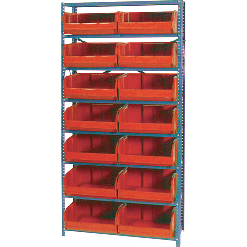  CF130 Storage Shelf Unit with Euro Drawer Bins, Steel, Boltless, Starter, 36" W x 76" H x 12" D