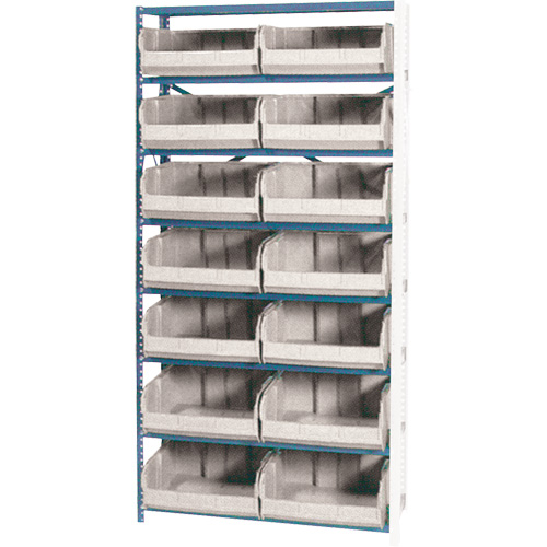  CF148 &eacute;tag&egrave;re de stockage avec bacs empilables, Acier, Sans boulons, Ajout, 36" la x 76" h x 12" p