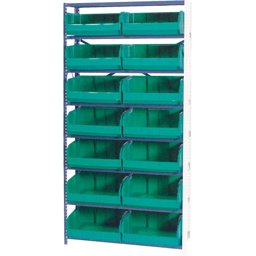  CF149 Storage Shelf Unit with Stacking Bins, Steel, Boltless, 800 lbs. Capacity, 36" W x 76" H x 12" D